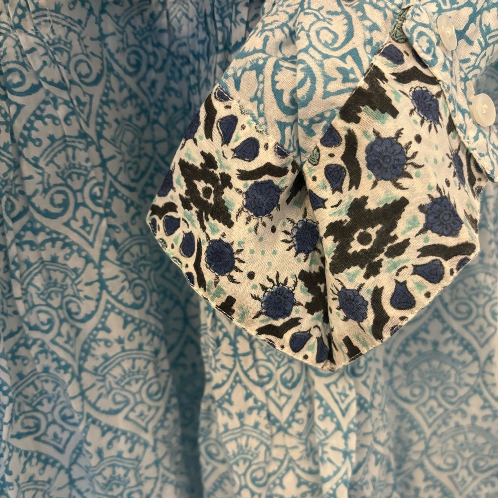 Roberta Roller Rabbit Blue and White Tunic with Intricate Patterns - Picture 6 of 16